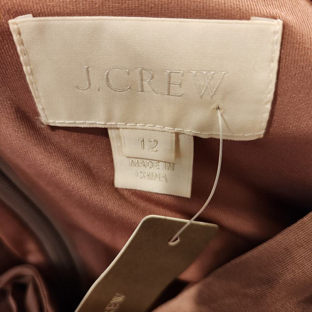 J.Crew Matilda fluid knit taupe pleated dress size 12 - Picture 7 of 8